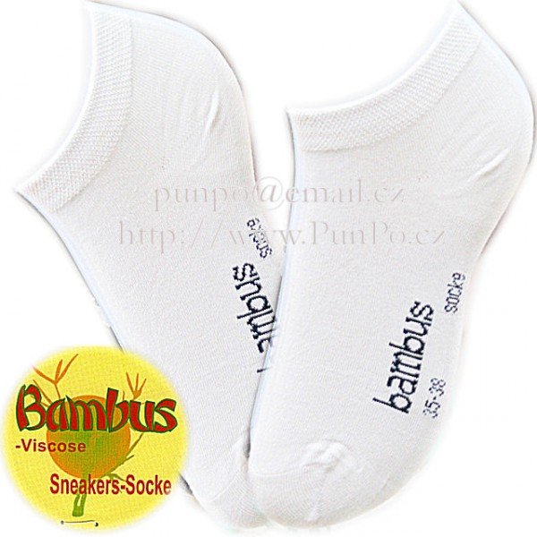 Ponožky zkrácené - z BAMBUSu > varianta BÍLÁ > 39-42