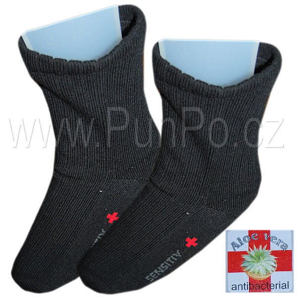 Diabetické ponožky - DIA aloe vera - pružné > varianta ČERNÁ > 40-44