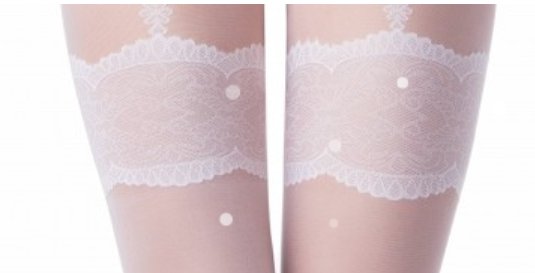 Svatební dámské punčocháče - EFEKT podvazky > varianta TĚLOVÁ vzor BÍLÁ > 3 (38, 40, S-M, M)