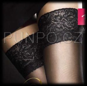 Dámské punčochy samodržící s krajkou > varianta WHITE > 2 (36-38,  S-M)