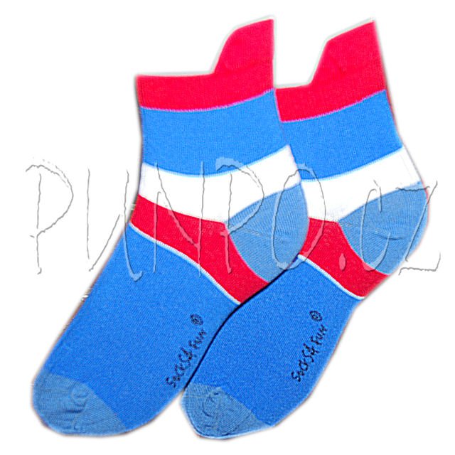 ZKRÁCENÉ ponožky - 3 páry v balení > varianta MODRÁ trikolora > 35-38