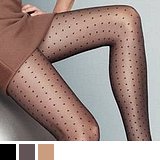 Dámské efektní punčocháče - síť a puntík > varianta ČERNÁ > 3 (38, 40, S-M, M)