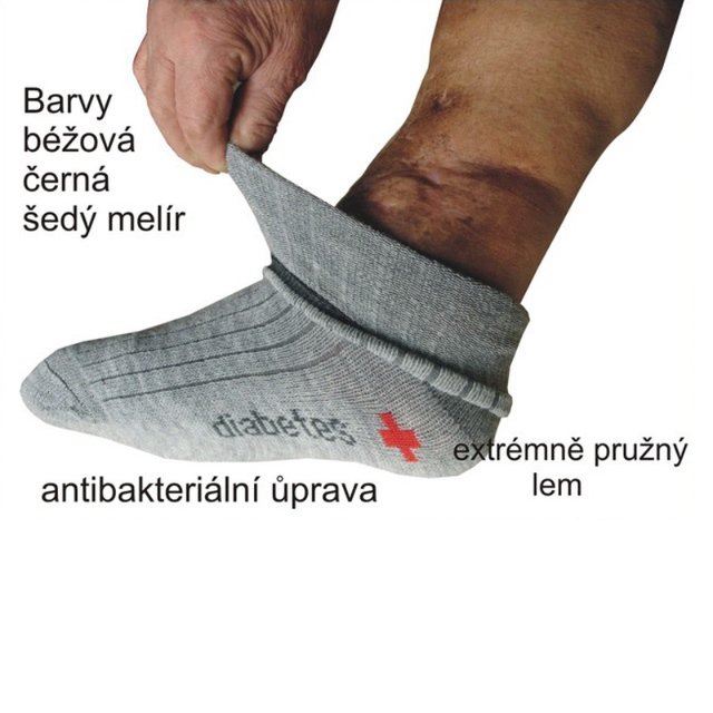 Diabetické ponožky - DIA aloe vera - pružné > varianta ŠEDÁ > 36-40