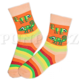 KLASICKÉ ponožky 3D efekt > varianta MERUŇKOVÁ > 98-104