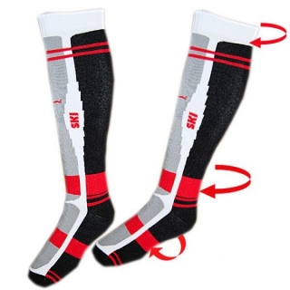 TERMO podkolenky - SKI > varianta Š E D Á s červenou > 36-40