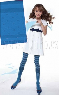 PUNČOCHÁČE dětské - vzorované z mikrovlákna > varianta JEANS > 116-122
