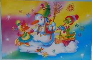 PUZZLE pucle pazl skládačka > varianta SNĚHULÁK