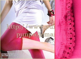 Legíny - POLOSILNÉ - zakončení krajkou s podílem bavlny > varianta FUCHSIA > 3 (38, 40, S-M, M)