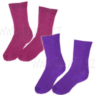 KLASICKÉ ponožky - 2 páry > varianta BORDO + FIALOVÁ > 32-34