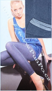 LEGÍNY vzhled DŽÍNOVÝ > varianta NAVY B L U E > 2 (36-38,  S-M)