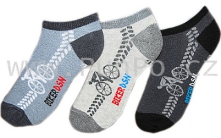 Kotníkové CYKLO - krátké ponožky 3pack > varianta Š E D Á mix > 20-22