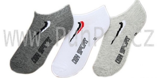 Kotníkové - krátké ponožky 3pack > varianta Š E D Á mix > 32-34