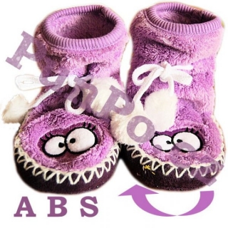 FROTÉ teplé ponožky s ABS - protiskluz > varianta L I L A > 16-19