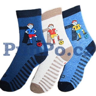 Klasické ponožky - 3 páry > varianta M O D R Á mix > 23-25