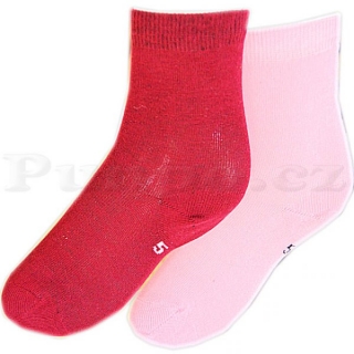 KLASICKÉ ponožky - 2 páry > varianta BORDO + RŮŽOVÁ sv. > 26-28