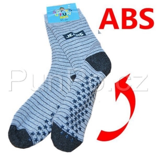 Dětské TERMO zesílené ponožky s ABS > varianta JEANS - šedá > 35-38